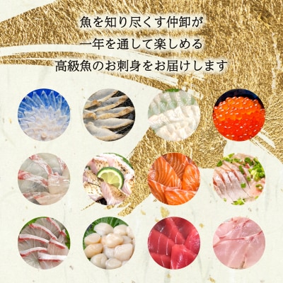 【定期便年6回】 唐戸市場直送 高級お刺身 各2人前 隔月発送 冷凍 真空 鮮魚 EY020-x