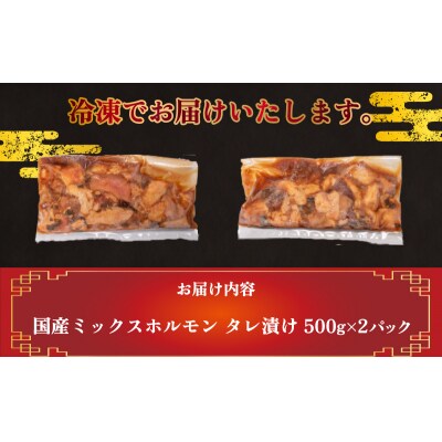 国産 ホルモン ミックス タレ 漬け 1kg FI006