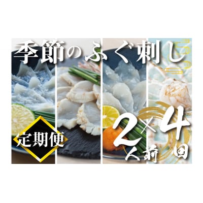 【定期便4回】季節のふぐ刺し4種類×2人前 本場 下関 ふぐ 河豚 フグ刺し ふぐ皮  CX301