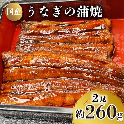 国産 うなぎ の 蒲焼 2尾 約 260g 冷凍 下関 山口 JA003