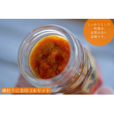 粒 うに ウニ 雲丹 金印 熟成 磯粒 瓶うに 55g 3本 セット 常温 下関 ED03-NT 