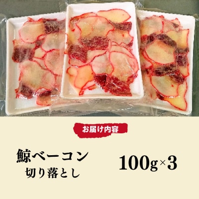 くじら畝須(うねす)ベーコン100gx3 切り落とし BY109-NT