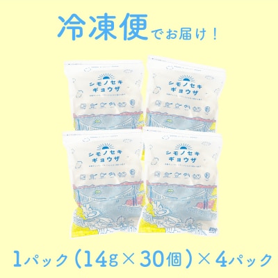 シモノセキギョウザ 120個 30個×4パック 冷凍 小分け ぎょうざ IB009-y
