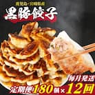 訳あり 黒豚餃子 12回 毎月 定期便180個 12個×15パック 冷凍 小分け 大容量 IB012