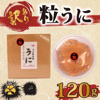 訳あり 増量 粒ウニ 120g うに甚 下関 山口 AB106