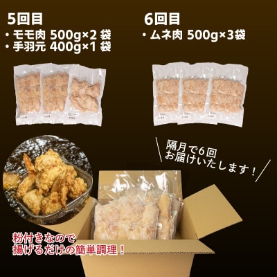 訳あり 唐揚げ 6回 定期便 計 8.1kg 冷凍 からあげ モモ ムネ 手羽 3種 GG008