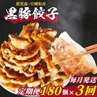 訳あり 黒豚餃子 3回 毎月 180個 12個×15パック 冷凍 小分け たれ付き IB018