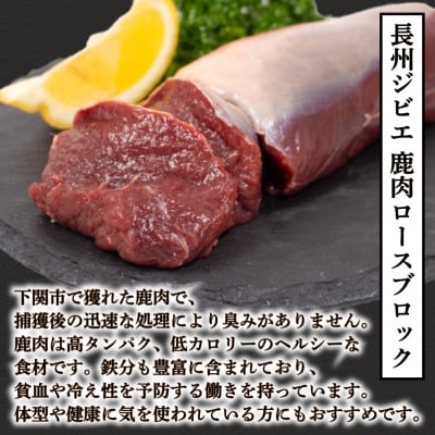 訳あり 不揃い 鹿肉 ロース ブロック 約 1kg 冷凍 BM109