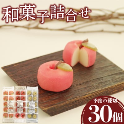 【先行予約】 訳あり ハヤシカネの和菓子詰合せ 30個 冷凍 季節の練切 3種 IR021