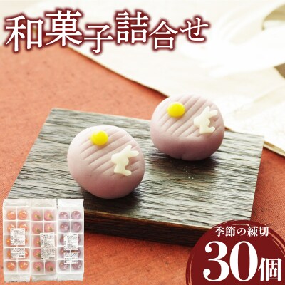 【先行予約】 訳あり ハヤシカネの和菓子詰合せ 30個 冷凍 季節の練切3種 IR019