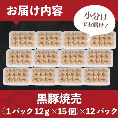 訳あり 黒豚焼売 180個 15個×12パック 3回 隔月 定期便 IB054