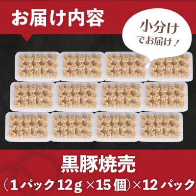 訳あり 黒豚焼売 180個 15個×12パック 6回 隔月 定期便 IB056