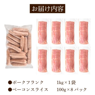 訳あり フランクフルト ベーコン 1.8kg セット 冷凍 IR040-x
