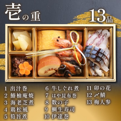 梅二段重 おせち(2人前)+養殖とらふぐ刺し(2～3人前)下関 古串屋 CD513