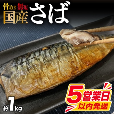 【5営業日以内発送】 訳あり さば 骨取り 国産  約1kg さば MH102