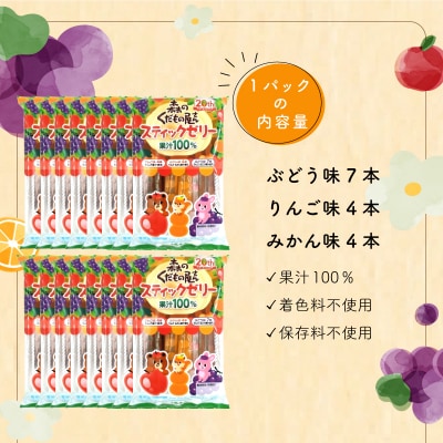 森のくだもの屋さん 果汁100%スティックゼリー 240本 (15本×16パック)  IB002