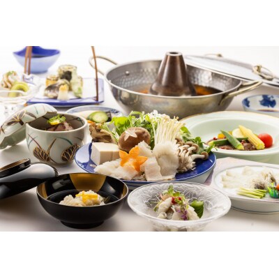 宿泊券 2名 西京鱧コース 和牛ステーキ ふぐ刺し BH234