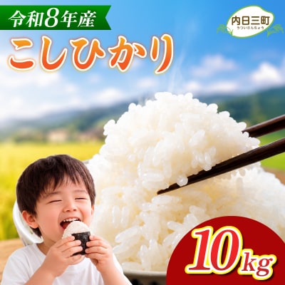【先行予約】 コシヒカリ10kg (5kg×2箱) 令和8年産 《内日三町:DZ811-KS》