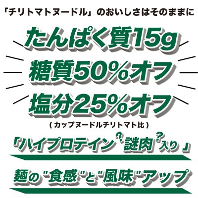 【定期便6回】 カップヌードルPRO チリトマト 高たんぱく 12食入り JC306