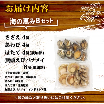 海の恵みBセット 下関 山口 《さわ水産:SW》 SW-UM002B