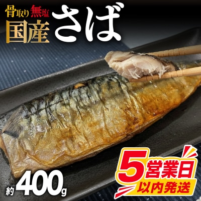 【5営業日以内発送】 訳あり さば 骨取り 国産 約400g さば MH104
