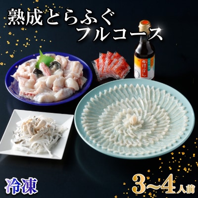 熟成とらふぐ フルコース 3〜4人前 冷凍 ふぐ満喫セット NE005