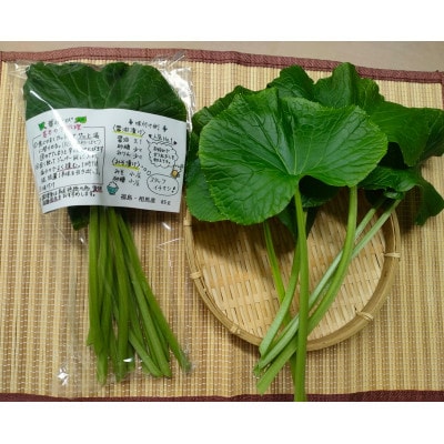 相馬わさびセット小(葉 85g入×3パック　根茎 約35g×2本)