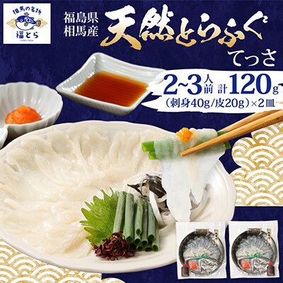 【常磐もの新名物!福とら】天然とらふぐ てっさ 2-3人前 120g (刺身40g/皮20g×2皿)