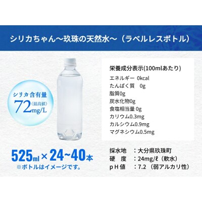 【最短当日発送】シリカ天然水 525ml×24本 (シリカちゃん)ラベルレス 水