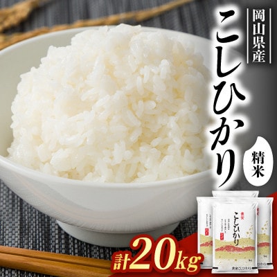 【食味鑑定士厳選】岡山県産 コシヒカリ20kg(5kg×4袋)