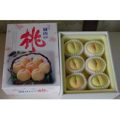 岡山市　一宮産　岡山白桃　6～8玉入り　2キロ 化粧箱入り