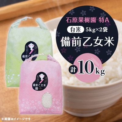 【石原果樹園】備前乙女米　白米5Kg×2袋(BOH05-2)