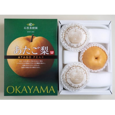 あたご梨3kg化粧贈答箱赤秀 3～6玉(A30-3-6)