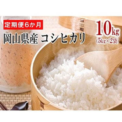 【毎月定期便】【6か月定期便】岡山県産 コシヒカリ 10kg(5kg×2袋)全6回