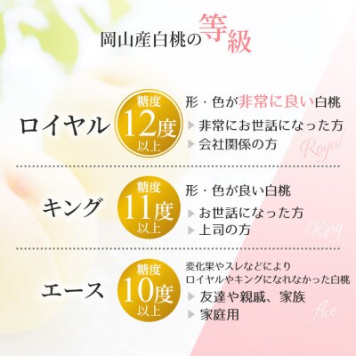 2025年発送 岡山産 白桃 ロイヤル 約4kg 8～15玉入り