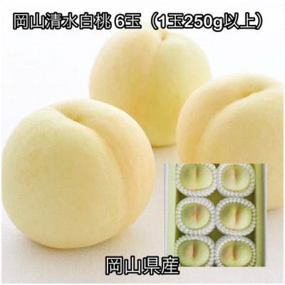 【2026年発送】岡山県産 岡山清水白桃 6玉(1玉250g以上)化粧箱入り
