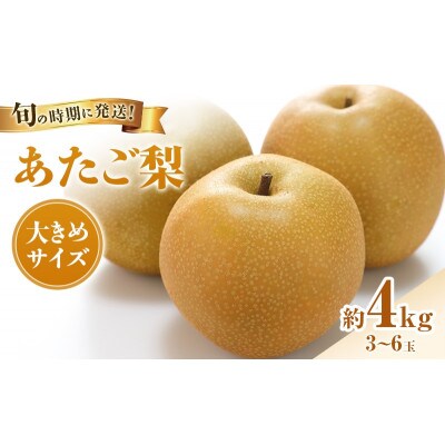 【2026年発送分 先行受付】岡山名産 あたご梨 秀品 約4kg(3～6玉)