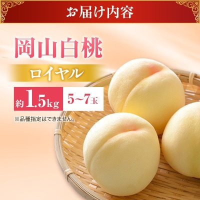 【2027年発送分 先行受付】岡山県産 白桃 最高ランク!ロイヤル 約1.5kg 5～7玉