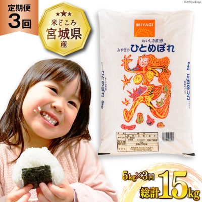 3回 定期便 米 ひとめぼれ 5kg 計15kg [20564685]  ◎