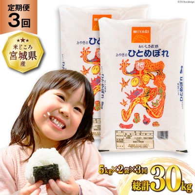 3回 定期便 米 ひとめぼれ 10kg (5kg×2袋) 計30kg [20564688]  ◎
