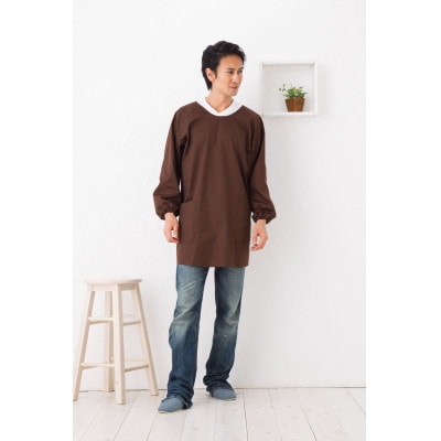 シンプルラグランメンズ割烹着(ブラウン)