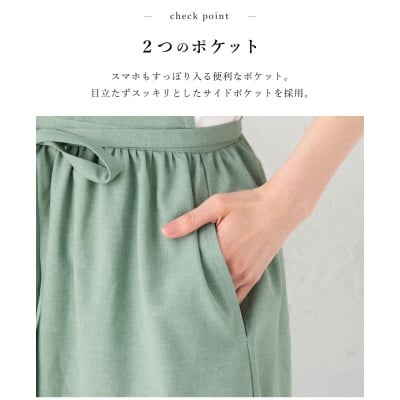ノーアイロン♪ ふんわりギャザーエプロン(ネイビー)