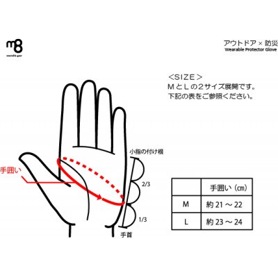 アウトドア手袋 Wearable Protector Glove【NAVY】Mサイズ