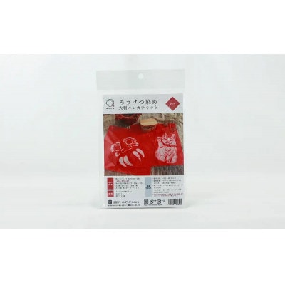 【染色キット】 みやこ染　ろうけつ染め 大判ハンカチキット(レッド)