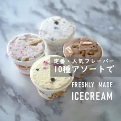 【毎月定期便】湘南茅ヶ崎の人気店 プレンティーズのアイスクリーム(バラエティセット10個)全3回
