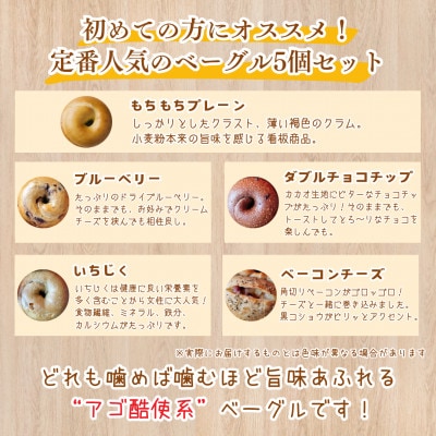 本場ニューヨークスタイルのもちもちとした弾力のある食感!ベーグルお試し5個セット