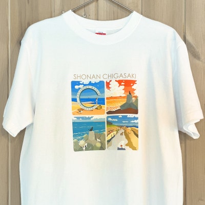 湘南・茅ヶ崎で描く、海を感じるイラストアート『湘南ランドスケープ』Tシャツ Sサイズ