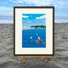 湘南・茅ヶ崎で描く、海を感じるイラストアート『ジークレーアートフレーム　SL-13』(大:四つ切)