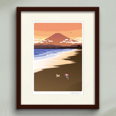 湘南・茅ヶ崎で描く、海を感じるイラストアート『ジークレーアートフレーム　SL-11』(小:八つ切)