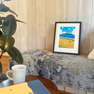 湘南・茅ヶ崎で描く、海を感じるイラストアート『ジークレーアートフレーム　SL-14』(小:八つ切)